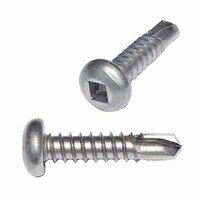 PSQTEK1012S410 #10 X 1/2" Pan Head, Square Drive, Self-Drilling Screw, 410 Stainless